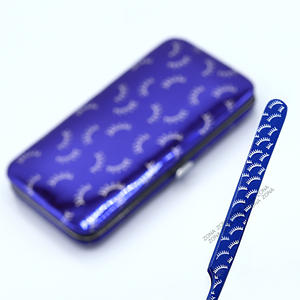 Custom Made Blue Stainless Steel Precision Serrated Tip Eyelash Extension Tweezers Wholesale <b>Cheap</b> Price Lashes Printed Matching - Product Image 2