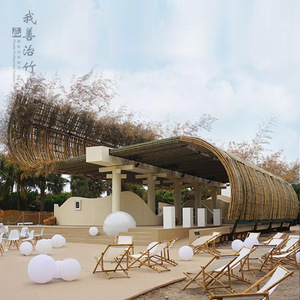 Yuzhu Bamboo Pavilion Customized Design Outdoor Leisure Structure Gallery Style Creative Decorative Wooden Frame - Product Image 1
