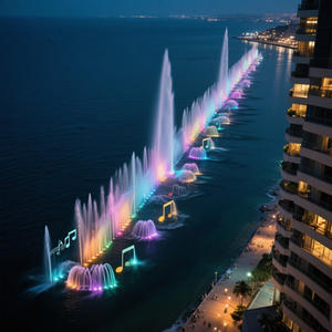 AWS Construction & Real Estate Installations extérieures Fontaine de musique de mer Fontaine d'eau de lac éclairée par LED Fontaine de musique - Product Image 1