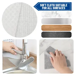 Gloway Kitchen Accessory LOGO Printing Multipurpose Gray Blank Natural Swedish Dishcloth High Absorption Cellulose Sponge Cloth