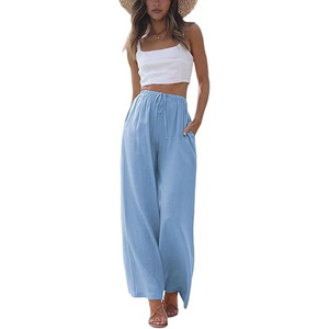 <span class=keywords><strong>Pantaloni</strong></span> <span class=keywords><strong>donna</strong></span> cotone <span class=keywords><strong>lino</strong></span> <span class=keywords><strong>con</strong></span> coulisse <span class=keywords><strong>vita</strong></span> elastica <span class=keywords><strong>pantaloni</strong></span> larghi Casual <span class=keywords><strong>con</strong></span> tasche - Product Image 3
