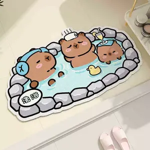 קריקטורה מודרנית kiphala diatom בוץ מחצלת מחצלת ללא החלקה הביתה שימוש סיליקון דלת מחצלת ושטיח שירותים - Product Image 5