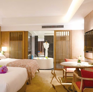 Juegos de muebles de dormitorio de hotel modernos de lujo de cuero genuino melamina MDF madera de roble para Hoteles de 5 estrellas - Product Image 2