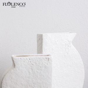Moderna casa de objetos de tabla acento jarrones decoración de <span class=keywords><strong>blanco</strong></span> de cerámica jarrón para flores artificiales - Product Image 5
