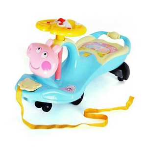 Cadre en plastique en forme de coquille d'arachide mignonne bébé balançoire voiture enfant en bas âge poussette avec fonction de torsion de musique pour les jeunes enfants - Product Image 2