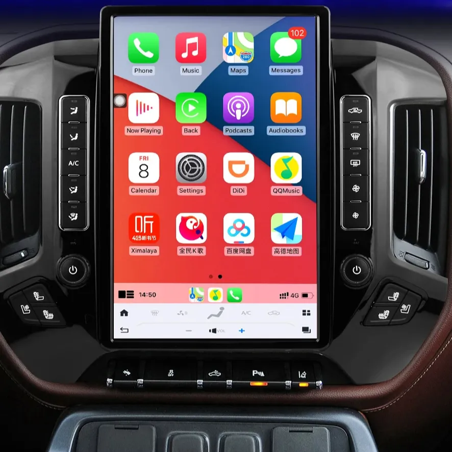 14.4 inch Android10.0 tesla screen radio for 2014-2018 Chevrolet Silverado support Navigation WIFI DAB+ Carplay