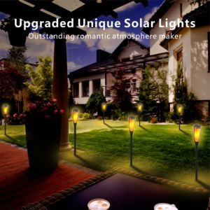 Luces de decoración de jardín al aire libre con energía Solar a prueba de agua, luz de antorcha Solar de llama parpadeante de jardín de gran tamaño - Product Image 4