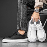 Chaussures de marche et de skate en cuir véritable légères et sportives avec logo personnalisé, pour hommes et femmes, printemps automne, blanches, 7 jours