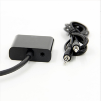 حار بيع كامل HD 1080P مطلية بالذهب HDMI لمحول VGA مع 3.5 مللي متر الصوت كابل للكمبيوتر سطح المكتب شاشة لاب توب و العارض