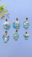 Colgantes de Tarot Artísticos Personalizados de Esmalte, Chapados en Oro de 18K, con Circonitas y Conchas de Coco, para Mujer, Suministros para Hacer Joyas DIY
