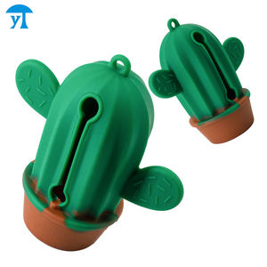 Funny Cactus <span class=keywords><strong>Dog</strong></span> <span class=keywords><strong>Poop</strong></span> Bag Carrier-Silicona suave, diseño con clip, impermeable y fácil de limpiar - Product Image 4