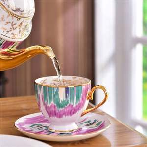 Vente directe usine – Ensemble de café en céramique durable Rococo, style royal, avec soucoupe PC, pour hôtels, vaisselle et promotions - Product Image 3