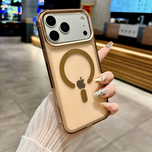 magnetic clear acrylic case with metal camera lens <b>protector</b> for iphone 16 series,for iphone 17 pro max hard case high quality - Product Image 5