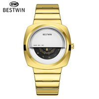 Montre à quartz carrée rétro pour homme, bracelet en acier inoxydable, cadran unique à heures sautantes, montre-bracelet décontractée et élégante