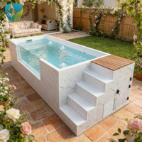 Mini piscine conteneurisée moderne, portable, pour intérieur, fabriquée en Chine, petit réservoir en fibre de verre pour jardin, cour arrière, villa