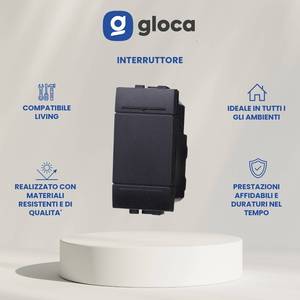 Gloca – paquet de 10 interrupteurs muraux unipolaires, 16A, 250V, en plastique, installation facile, compatibles avec la série Living - Product Image 2