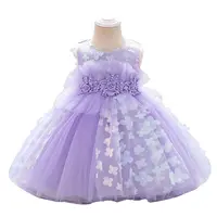 Abito da neonata all'ingrosso senza maniche 3D flower pearl appliqued princess puffy tutu dress flower girl dresses for wedding kids