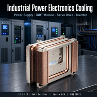 Dissipateur thermique en aluminium à ailettes empilées avec tube de cuivre irrégulier personnalisé pour module d'alimentation d'équipement électronique industriel