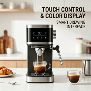 <span class=keywords><strong>Machine</strong></span> à café 4-en-1 avec cordon VDE, grand écran couleur, conviviale pour les débutants, eau chaude, vapeur, mousseur à lait, semi-automatique - Product Image 4
