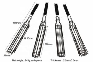 Oneup — ensemble de panier de cuisson <span class=keywords><strong>Kebab</strong></span> antiadhésif, avec poignée, pour Grill d'extérieur, accessoires pour le Camping, 4 pièces - Product Image 3