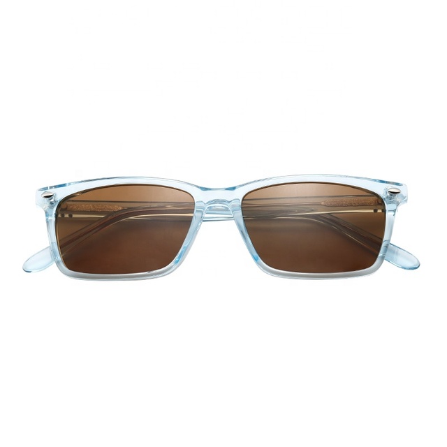 Wholesale Retro Brand Blue Clear Polarized Sunglasses Men Women Popular Square Sun Glasses Ladies Black Eyeglasses