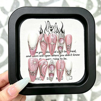 Faux ongles à presser faits main de style INS, longueur moyenne, de luxe, réutilisables, vente en gros