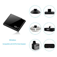 Mini Récepteur Audio Sans Fil BT 5.1 30 Broches Adaptateur Musical A2DP pour iPhone pour Haut-Parleur Analogique Jack 30 Broches en Plastique