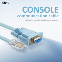 Câble Console RJ45 vers RS232 DB9 Femelle Bleu Moulé – Câble Série pour Routeur, Commutateur, Appareil Réseau, Ligne de Contrôle et Débogage Local