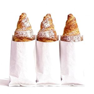 Custom Eco-Friendly Waterproof <b>Greaseproof</b> Kraft <b>Paper</b> Bags for Food Wrapping Takeaway Bread Packaging with Silk Screen Printing - Product Image 4