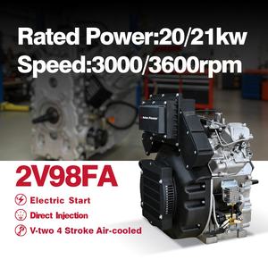 농업 워킹 트랙터 디젤 엔진, 27 마력 전기 시동 2 기통 V 공랭식 디젤 엔진 - Product Image 2