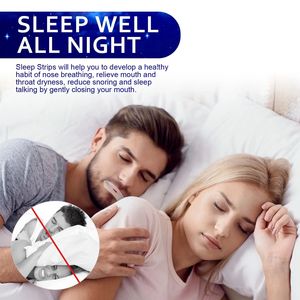 Cinta bucal antironquidos Tira para dormir Mejor respiración nasal Mejora la noche Dormir menos respiración bucal Cuidado DE LA SALUD - Product Image 2