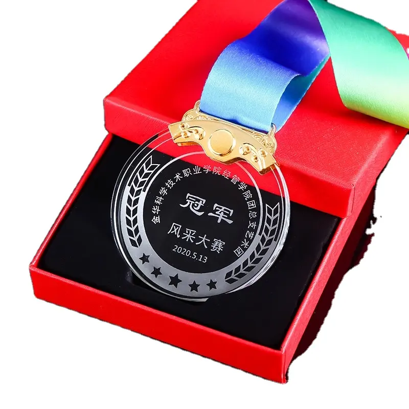 ADL Barato Personalizado Personalizado Novo Design Crystal Glass Glaze Medalhas para Eventos Esportivos Medalhas