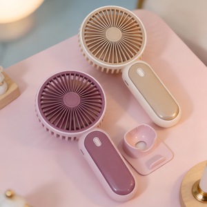 Lingpan Portable Handheld Fan With Stand 3-Speed USB Rechargeable <b>Battery</b> <b>Operated</b> Desk Fan For Indoor Use - Product Image 2