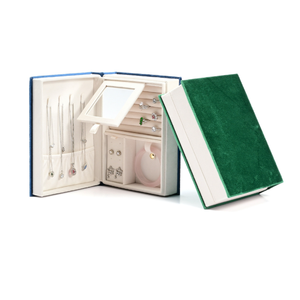 Boîte de rangement pour bijoux en forme de livre, sur mesure par le fabricant, boîte d'emballage en velours haut de gamme pour bagues, boucles d'oreilles, pendentifs, bracelets - Product Image 6