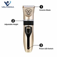 Tondeuse professionnelle pour animaux de compagnie, lame en céramique or champagne, hauteur réglable, pour chiens et chats, électrique, 300g