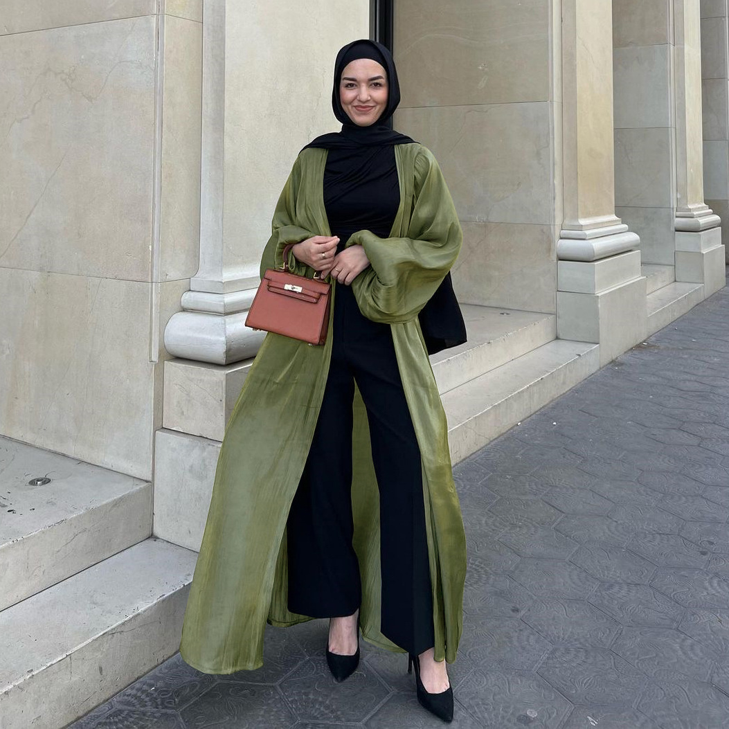 abaya fashion dress Oriental Middle Eastern Muslim Eid New Style Dress Women's Abaya V-Nec