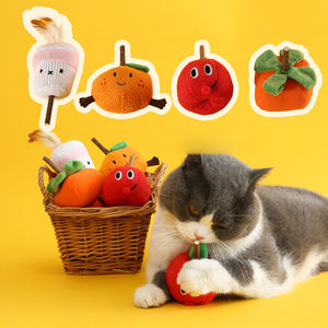 Wholesale <b>Plush</b> Pet <b>Cat</b> Toys Funny Cute Fruit Catnip Kitten Silvervine <b>Cat</b> Bite-Resistant Tooth Cleaning Chew Stick <b>Plush</b> Toy - Product Image 1