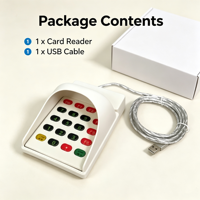 Lecteur de cartes RFID IC USB 13,56 MHz avec clavier anti-espionnage, Plug & Play pour les paiements
