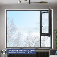 Proyecto de Villa de EE. UU. Ventanas abatibles de vidrio aislado de doble acristalamiento insonorizadas Diseño Impacto Eficiencia energética Ventana de aluminio