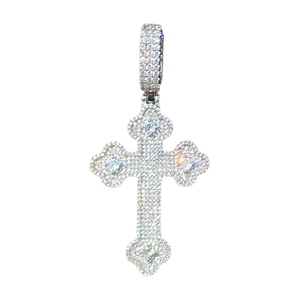 Collier pendentif Hop <span class=keywords><strong>Cloud</strong></span> Cross plaqué or avec zircon incrusté, tendance européenne et américaine - Product Image 5
