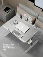 Bureau d'ordinateur pliable à hauteur réglable, support portable pour ordinateur portable, table de lit avec tiroir pour le travail, l'étude et les enfants à domicile ou au bureau
