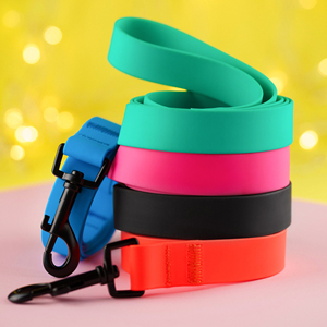 Juego de collar y correa impermeables de PVC de silicona para cachorros duraderos con cintas personalizadas e impresión para entrenamiento - Product Image 2
