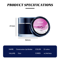 JTING 15g 30g 50g Pots noirs uniques 22 couleurs Gel de construction pour extensions d'ongles Gel Polish OEM ODM Marque privée