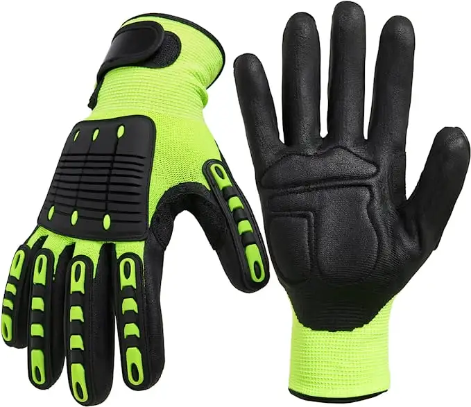 ถุงมือป้องกันการสั่นสะเทือน,SBR Padding, TPR Protector Impact Gloves,ถุงมือทำงานช่างผู้ชาย