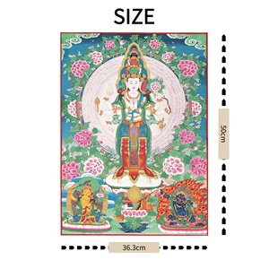 Réplique de Thangka bouddhiste sur <span class=keywords><strong>toile</strong></span>, portrait de Guanyin à mille mains, collection muséale, haute résolution, anti-UV, écologique - Product Image 2
