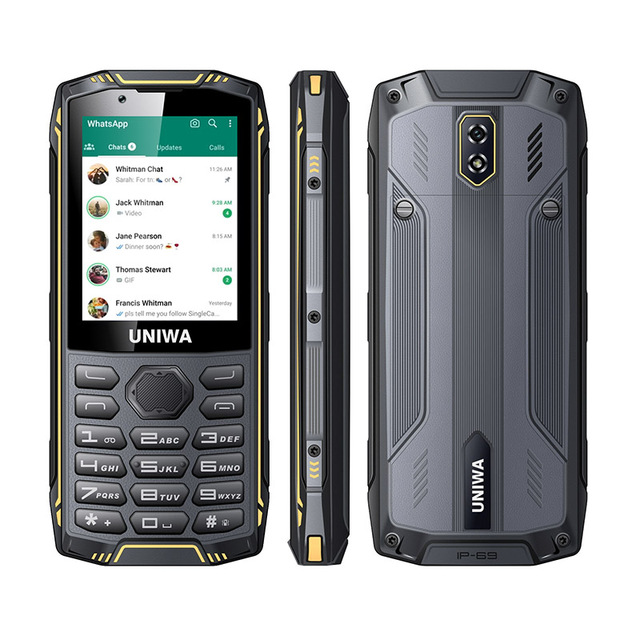 2.8" Touch Screen & Keypad Global 4G LTE Button Cellphone IP68 Waterproof Android Rugged Phone