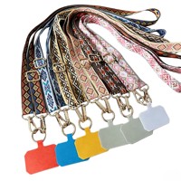 Cordon de téléphone bandoulière bohème réglable, tressé à la main, porte-clés, mignon et coloré en nylon