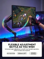 Bras de moniteur unique professionnel robuste pour le jeu à domicile, pivotant, inclinable, rotatif, réglable, ergonomique, à ressort mécanique
