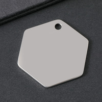 Placa de Identificación Personalizada para Mascotas con Grabado Láser Hexagonal, Etiqueta de Acero Inoxidable en Blanco para Perros, Colgante de Metal con Logotipo Personalizado