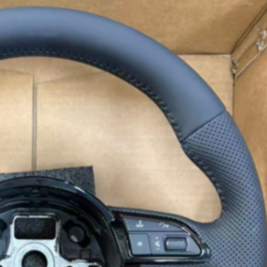 Volante Deportivo de Cuero con Fondo Plano y Perforaciones para Audi B8 B9 S6 S7 A4 <span class=keywords><strong>A5</strong></span> A6 A7 Q3 Q5 A3 S3 S8 R8 <span class=keywords><strong>S</strong></span> <span class=keywords><strong>Line</strong></span> - Product Image 2